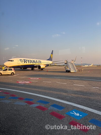 ピサ空港ライアンエアー飛行機